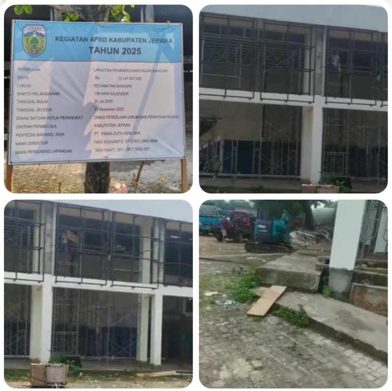 Proyek Pasar Bangsri Jepara Anggaran13.147.927.000 Miliar Sangat Fantastic Sampai Sekarang Belum Selesai Pekerjaanya